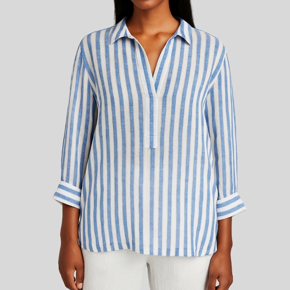 Rails Banks Casablanca Stripe Linen Blend Top Women’s Size XS Blue White - Picture 1 of 15